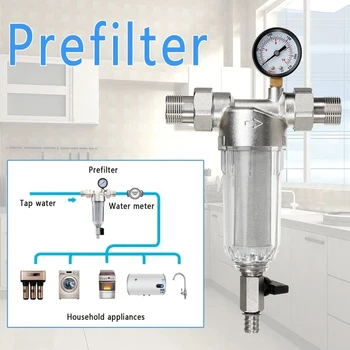 

1Inch to 3/4Inch Pre-Filter Central Whole House Large Flow Water Purifier Descaling Tap Water Household Water Purifier