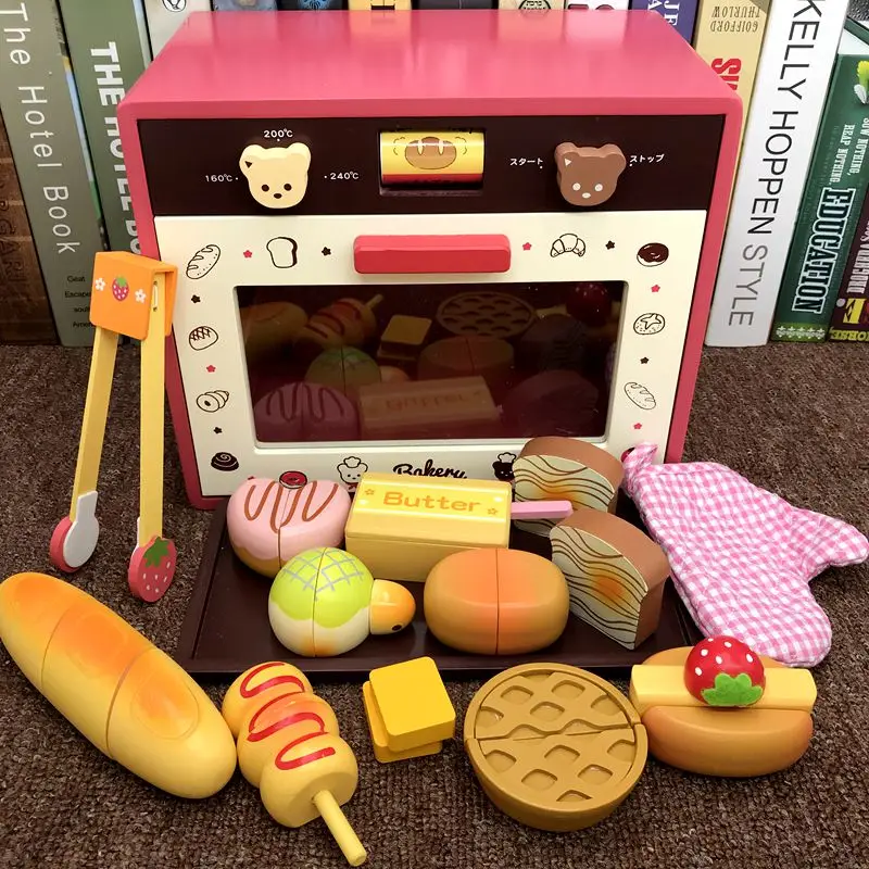 Wooden Children Microwave Oven Toy Oven 7-9 Years Old Hamburg Toy Set GIRL'S 5-6 Play House Model
