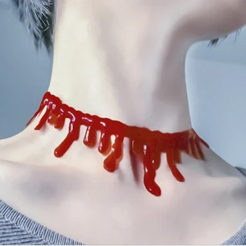 

Halloween Decoration Horror Blood Drip Necklace Fake Blood Vampire Fancy Joker Choker Costume Necklaces Party Accessories June12