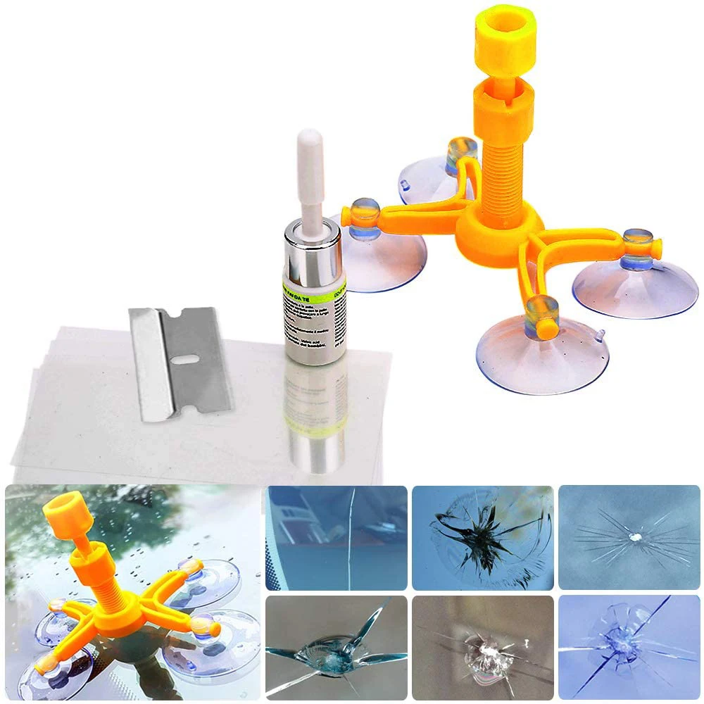 

Car Windshield Repair Tool Fix Windshield Rock Chip Cracked Glass Repair Kit Scratch Crack Restore