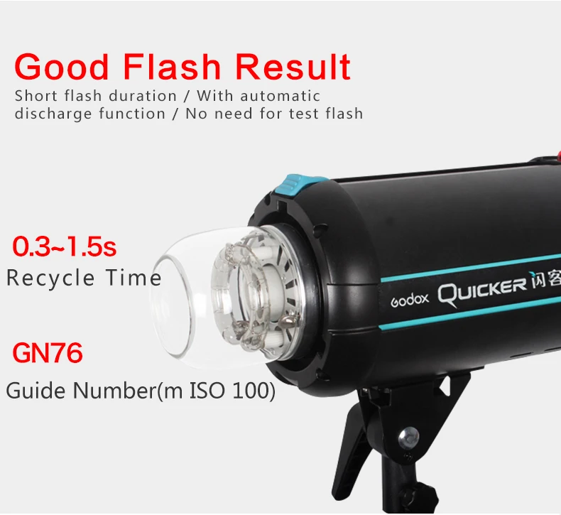 US $457.50 GODOX Quicker 600 220v240v Photography 600W HighSpeed Flash Studio Strobe Photography