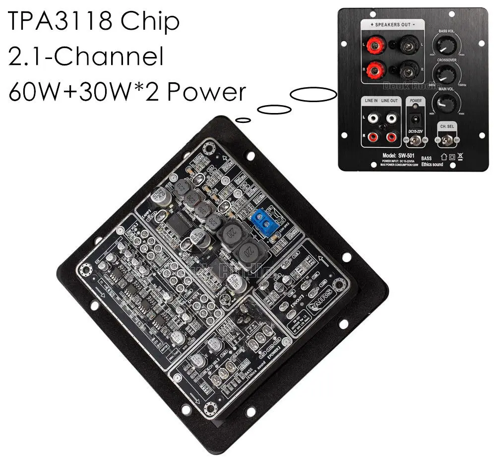 Douk Audio HiFi TPA3118 цифровой 2 1 канальный сабвуфер встроенный усилитель басовая