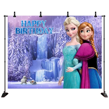 

Frozen Theme Princess Annaa Birthday Backdrop Baby Shower Photographic Studio Backgrounds Professional Photo Booth Prop