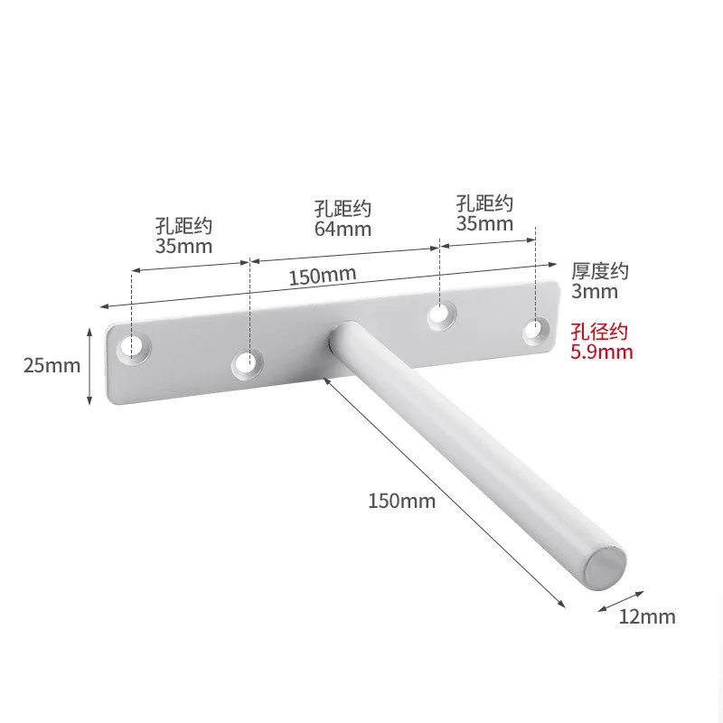 suporte de prateleira escondido para trabalho suporte metal flutuante preto branco decoracao madeira 02