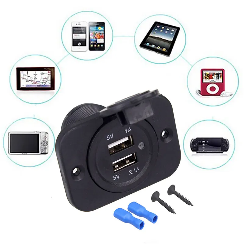 ABS автомобильный адаптер автомобильное USB зарядное устройство автомобиля поворотное автомобильное зарядное устройство для водонепроницаемого