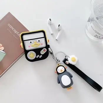 

3D lovely cartoon silicone case for airpods 1 2 Wireless bluetooth headset pengsoo penguin for airpods Cover with hook