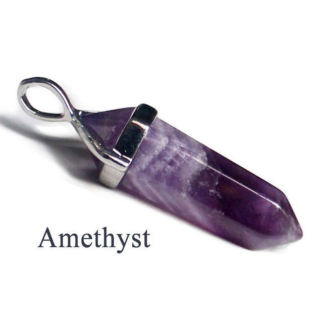 Quartz Crystal Stone Healing Energy Hexagonal Prism Geometry Gem DIY Pendant Necklace Pendant Charms for Jewelry Making