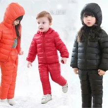 Коллекция года, комплекты зимней детской одежды комплект из 2 предметов, куртка с хлопковой подкладкой+ штаны теплое пальто для маленьких мальчиков и девочек детские зимние штаны, костюмы для девочек