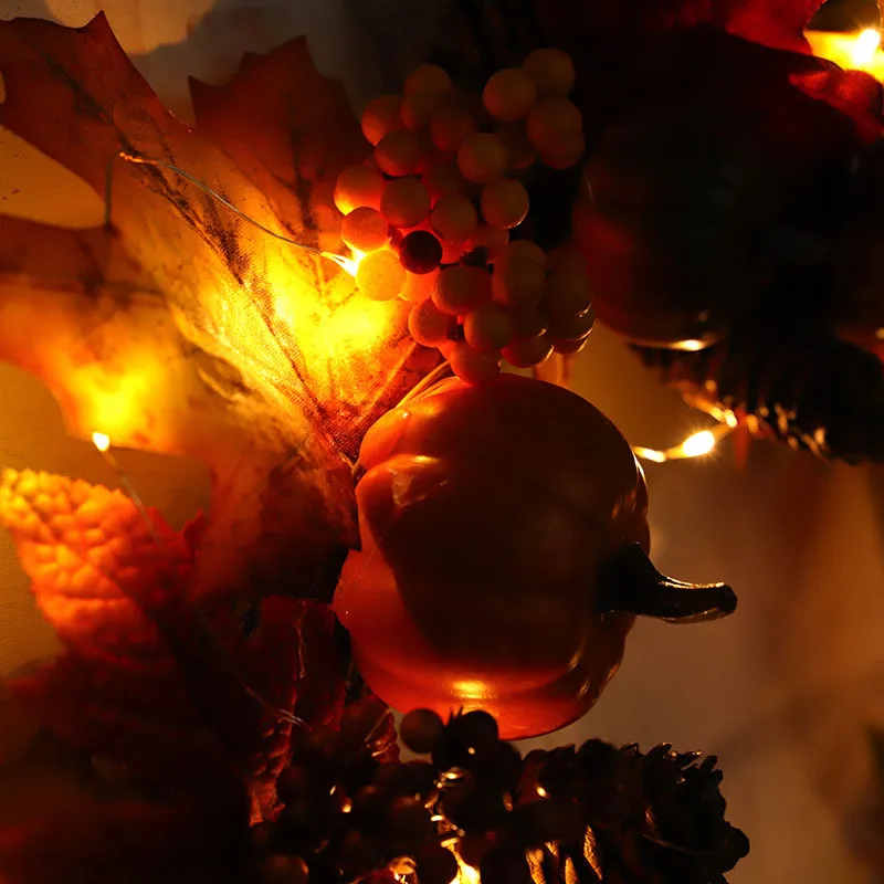 

1*LED Christmas Garland Decor Christmas Tree Hanging Fake Wreath Xmas Christmas Tree Pendant Decorations Ornaments