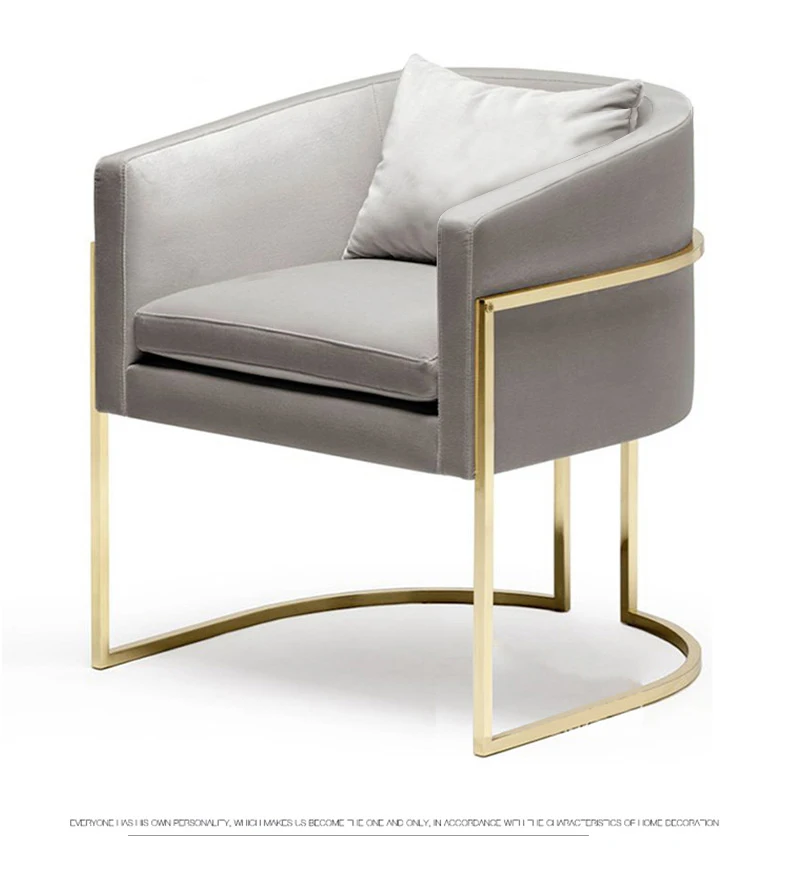 Роскошное розовое серое мягкое бархатное чугунное Золотое металлическое кресло