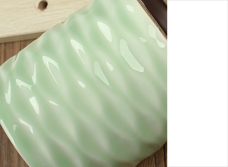 Celadon матовое чайное уплотнение керамическая баночка с крышкой кофейные бобы конфеты печенье коллекция резервуар для хранения кухонное украшение для хранения