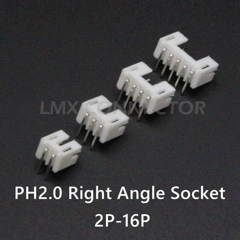 50 шт. JST PH 2 0 разъем 2P 3P 4 5 6P 7P 8 9P 10P 11 12P 14P 16P-20 штыревой мм Шаг THT под прямым углом