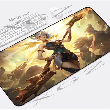 

XGZ 90x40/60x30 Large Game Mouse Pad Lock Yellow Wings Angel Girl Front Line Custom Computer Table Mat Speed Rubber Non-slip