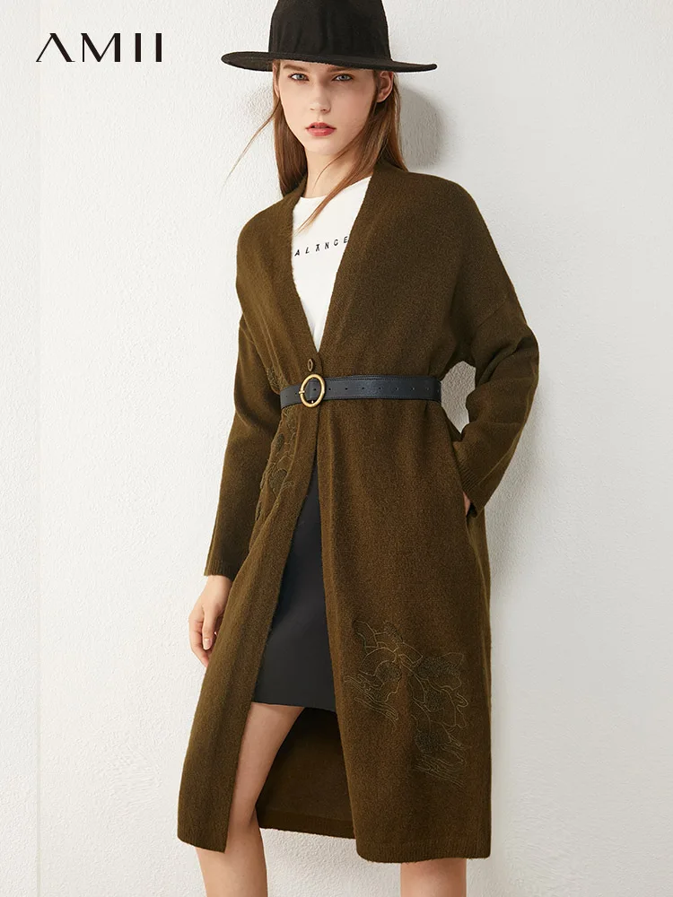Amii Minimalism Autumn Winter Female Cardigan