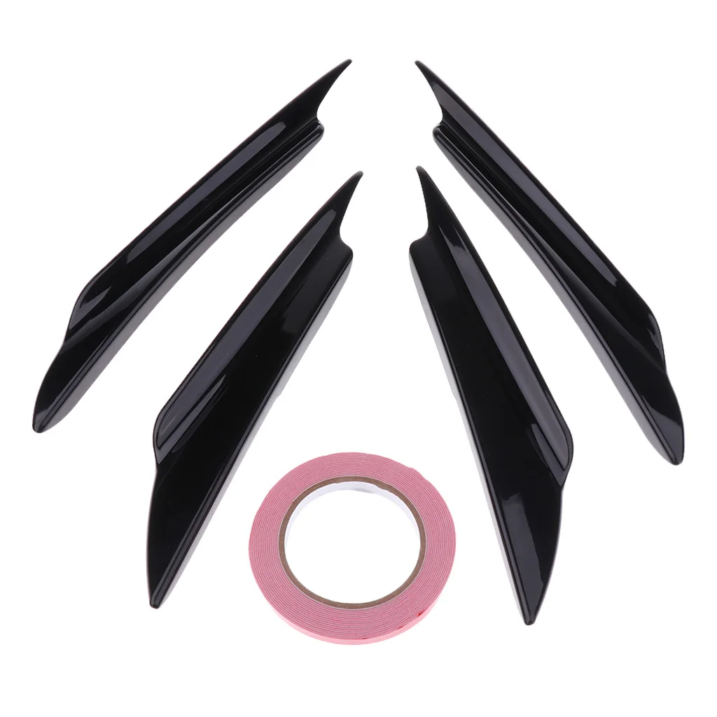 1 Set of 4 Pieces Replacement Car Front Bumper Lip Splitter Fins Spoiler