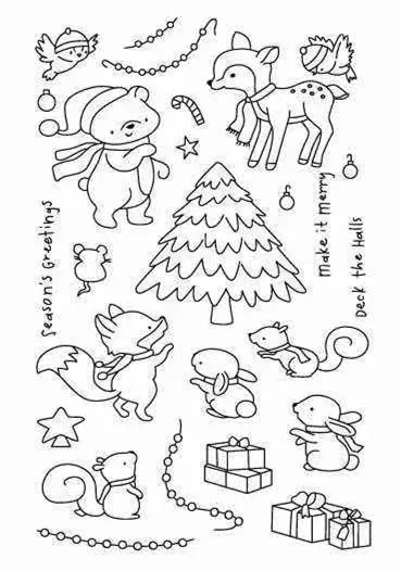 Прозрачные штампы с животными для скрапбукинга/изготовления открыток/детских рождественских украшений