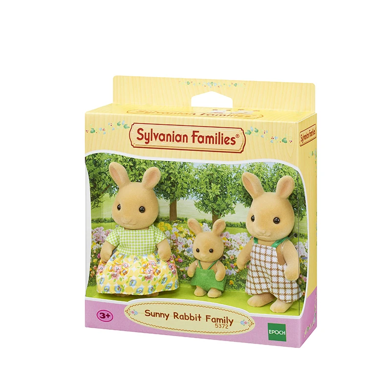 Sylvanian Families кукольный домик пушистые фигурки Солнечный кролик Семья 3 шт. игрушки животных куклы девочка подарок 5372