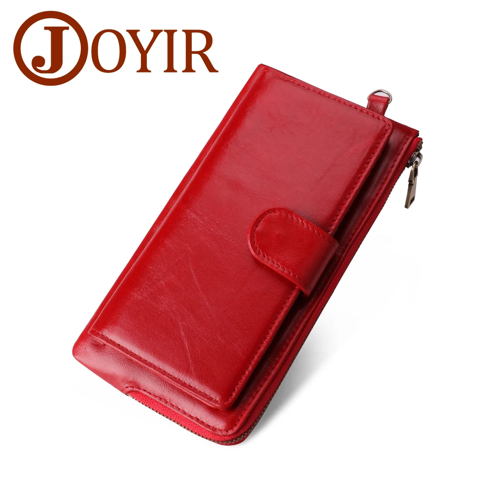 JOYIR дизайн женский длинный кошелек из натуральной кожи кошельки RFID телефон сумка Портмоне Футляр для карт, Дамский длинный сумочка клатч кошелек