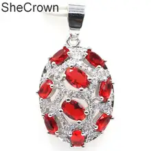 33x18 мм очаровательный красный кровяной Рубин CZ женские вечерние серебряные подвески