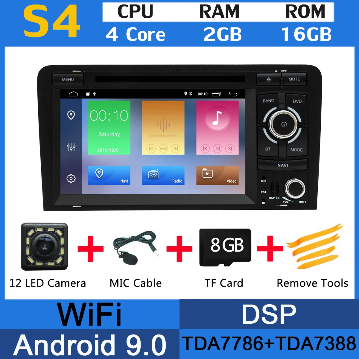PX6 4G+ 64G Android 9,0 автомобильный DVD Мультимедиа gps навигация Радио для Audi A3 S3 RS3 2006-2012 стерео DSP Авто CarPlay головное устройство - Цвет: MTK