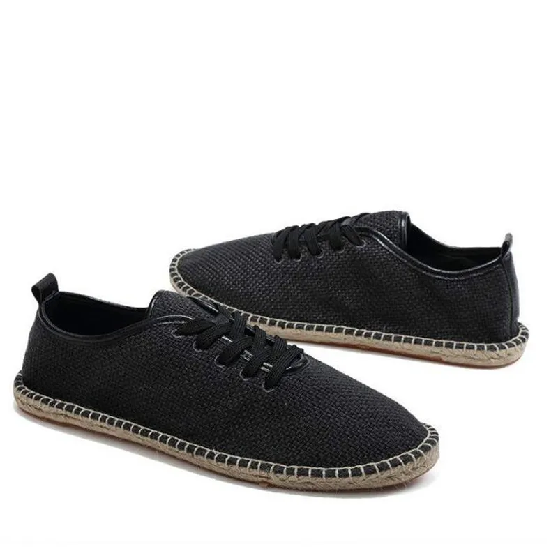 New men canvas casual shoes comfortable breathable loafers male shoes fashion solid black white non-slip men shoes U4-57 - Цвет: Черный