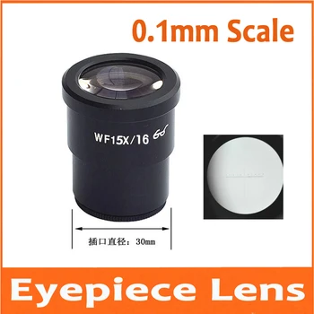 

WF15X 16mm High Eyepiont Eyepiece Lens for School laboratory Stereo Microscope with Mounting Size 30mm Reading Scale 0.1MM