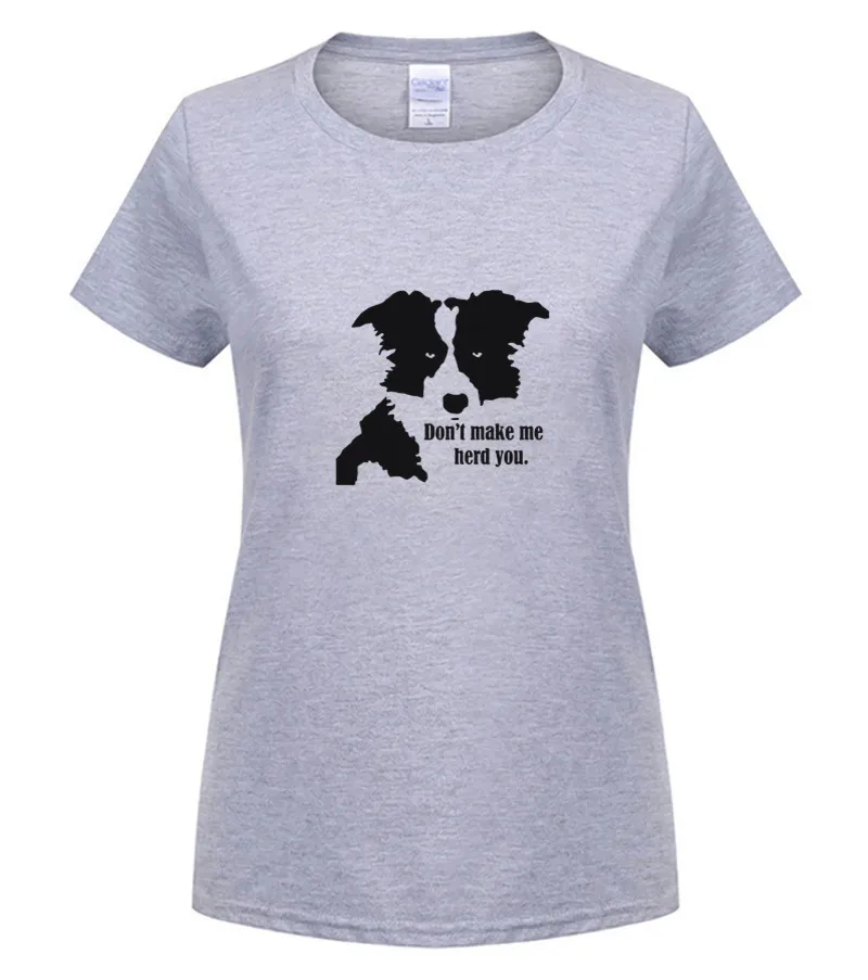 Fashion Creative Graphic T shirt Border Collie Art Men's T Shirts - Цвет: women Light grey