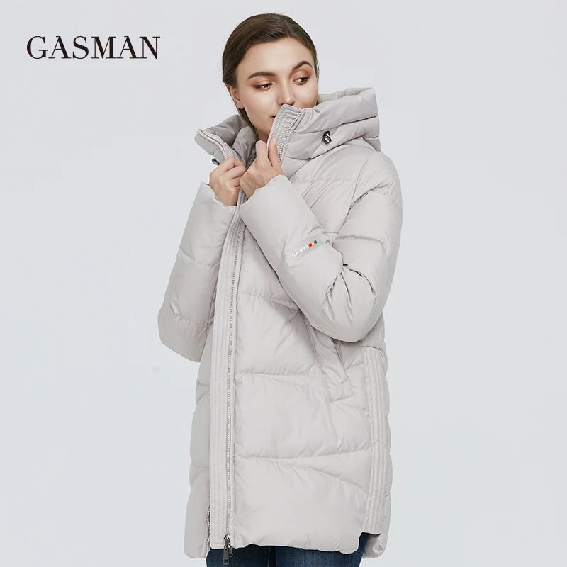 Новинка 2020 женская зимняя куртка GASMAN Черная Женская теплая парка с капюшоном