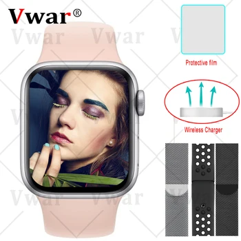 

2020 Vwar IWO W46 Smart Watch Wireless Charger IP68 Waterproof 44mm Bluetooth Smartwatch for Android iPhone VS IWO 12 W26 K8 Pro