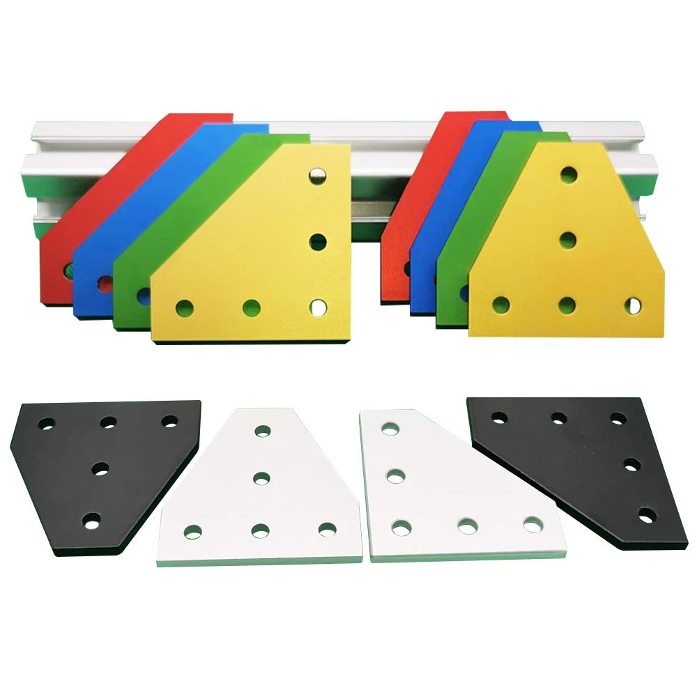 

4pcs 5 Holes 1515 2020 Series 90 Degree Joint Board Plate Corner Angle Bracket Connection Joint Strip for 15 20 Aluminum Profile