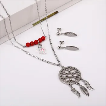

OUFEI Stainless Steel Jewelry Set Multi Layer Necklace Earrings Set Fashion Jewelry Sets Accessories Offers With Free Shipping