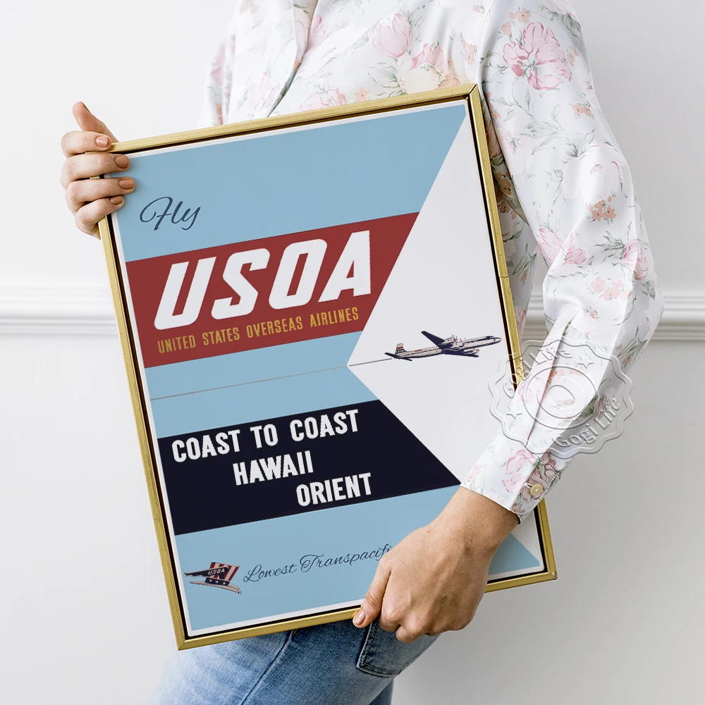 United States Overseas Airlines Publicity Poster, Air Travel Advertising  Design Wall Picture, Vintage Plane Illustrations Decor|Painting &  Calligraphy| - AliExpress