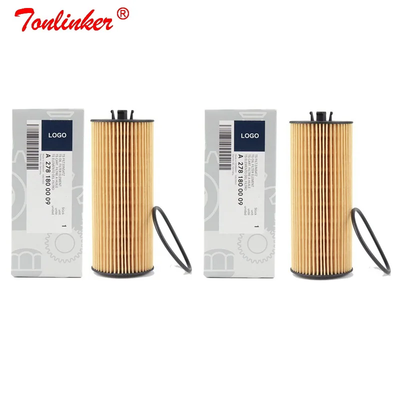 2 Pcs Oil Filter Масляный фильтр A2781800009 1 шт. для Mercedes Benz W463 X156 X166 W166 W221 W222 V222 X222 C216 C217 R231 R172 бумага для моделирования фильтр - Цвет: 2 Pcs Oil Filter