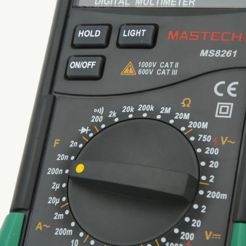 MASTECH MS8261 цифровой мультиметр AC/DC V/A Измеритель сопротивления емкости транзистора