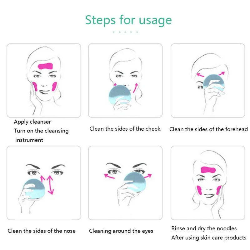 Водонепроницаемый силиконовый прибор для очищения лица щетка для лица очищающая Мини электрическая Чистящая Щетка массажная стиральная машина