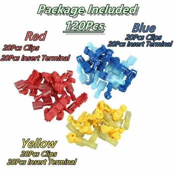 

120Pcs Quick Electrical Cable Connectors Snap Splice Lock Wire Terminal Crimp Wire Connector Waterproof Electric Connector