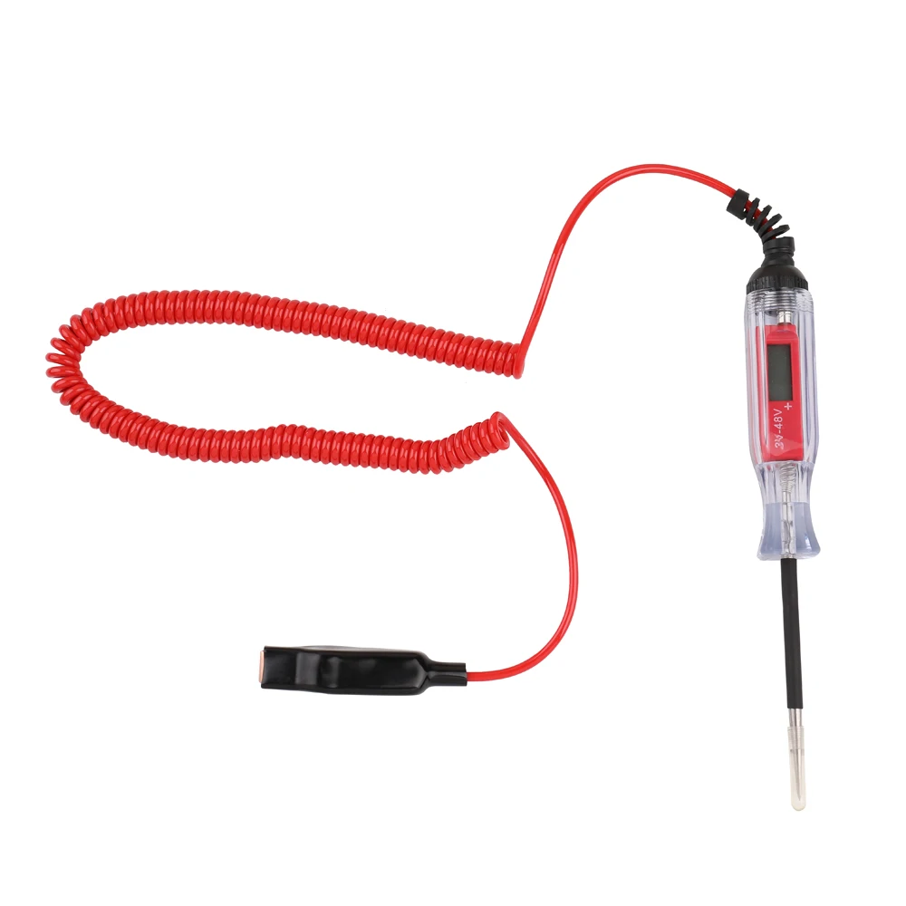

Universal Automotive Car Circuit Tester 3-48V LCD Digital Auto Voltage Meter Power Probe Lamp Test Pen with Spring Cable