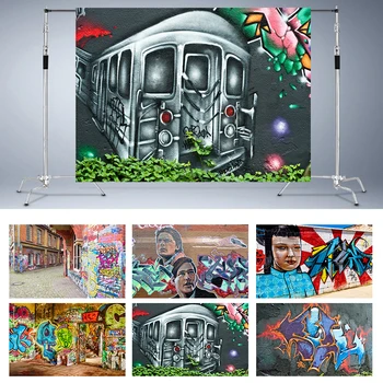 

Nitree Portrait Street Graffiti Brick Wall Colorful Cartoon Grunge Backdrop Photo Studio Props Photography Background Vinyl