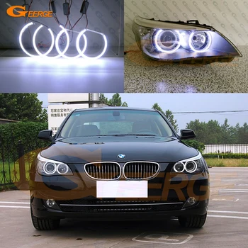 

For BMW E60 E61 LCI 528i 530i 535i 550i M5 2007-2010 Halogen Headlight Ultra bright illumination COB led angel eyes halo rings