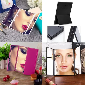 

1 x Mirror 8 LED Light Illuminated Foldable Make Up Cosmetic Tabletop Beauty Vanity Mirror G830