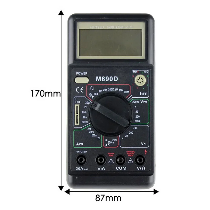 DT890D DT820B цифровой мультиметр AC/DC ЖК-цифровой мультиметр Вольтметр Амперметр Ом тестер Высокая безопасность ручной измеритель - Цвет: DT890D