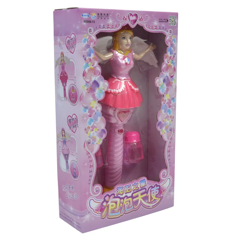 Горячая Распродажа детская mo fa angel Bubble палочка электрический пистолет игрушка в подарок Автоматическая дующая машина с пузырями