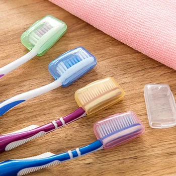 

Useful 1Set/5Pcs Travel Camping Protect Toothbrush Head Cleaner Cover Case Box Holder Random Color