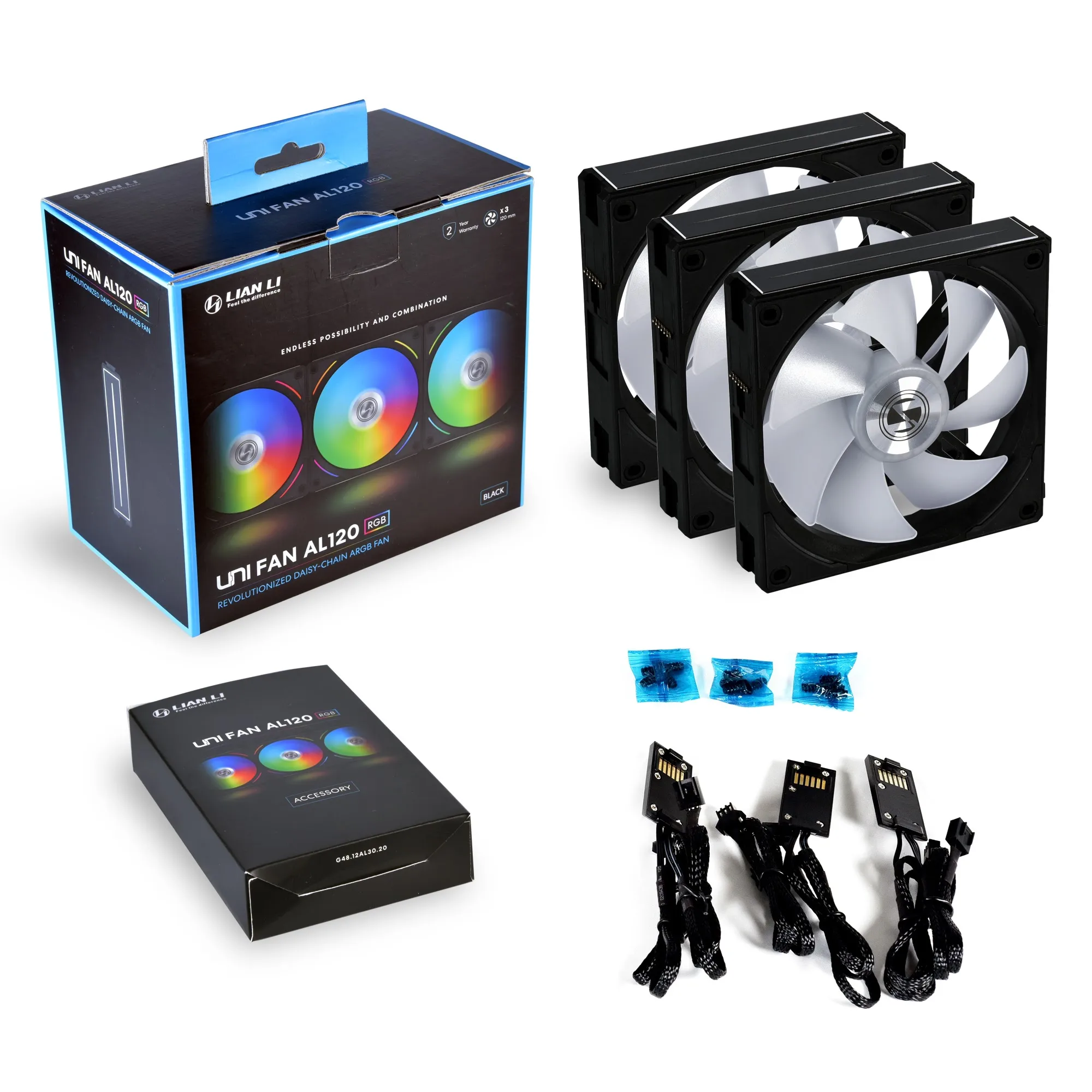 Lian li Uni Al120 Peças Kit Computador Case Ventilador Pwm Argb ar Cooler Aura Ventilador sem Cableless com Controlador 800 191900cfm 2.62mbh2o - Imagem 6