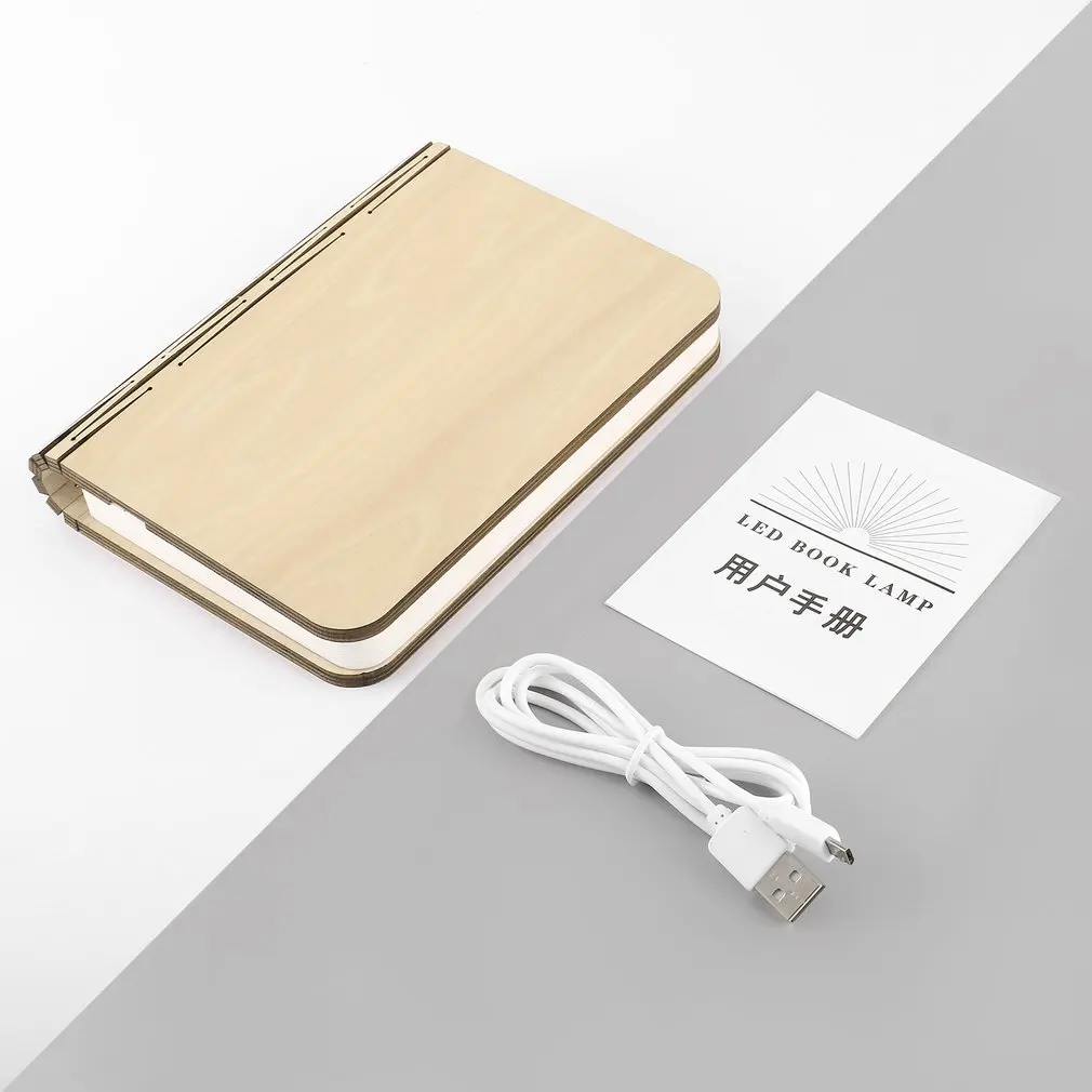 

USB Rechargeable Wooden Led Book Lamp Night Litght, Animal / Book Shaped, Warm White/Colorful Light, S/M/L, Drop Shipping