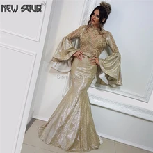 Вечерние платья с блестящими бусинами, Robe De Soiree, новинка, модное платье с рукавами для выпускного вечера, вечерние платья в арабском стиле, кафтаны