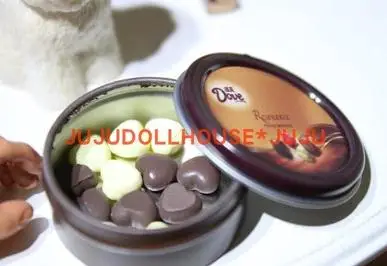 1 box with chocolate 1 шт. мини 1/6 миниатюрный кукольный домик печенья шоколадные коробки мини-игрушки для игр для Blyth BJD Кукольный дом кухонные аксессуары игрушки - Цвет: 1 box with chocolate