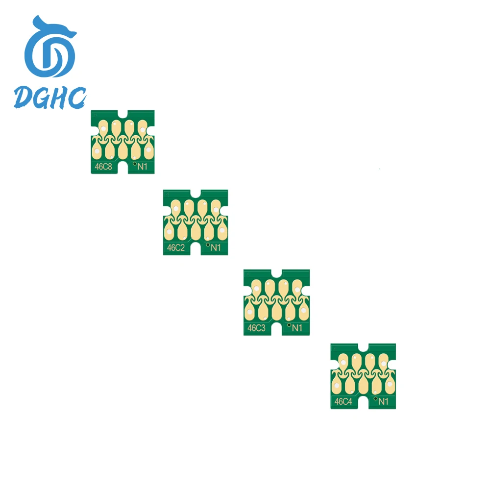 

4pcs Ink Cartridge One Time Use Chip For Epson SureColor F6370 F9470 F9470H SC-F6370 SC-F9470 SC-F9470H T46C8 T46C2 T46C3 T46C4