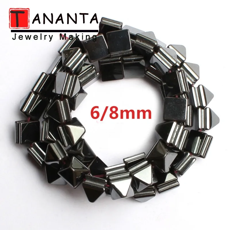 16 Size 8mm Черный натуральный гематит бусины сердце поперечный цилиндр квадратный круглый камень бусины для самостоятельного изготовления ювелирных изделий браслет ожерелье 15 дюймов - Цвет: 16 Size 8mm