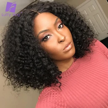 

180 Density Human Hair Kinky Curly U Part Wig Brazilian Remy Human Hair Upart Wig 2x4inch Side and Middle Part U Shape Wig LUFFY